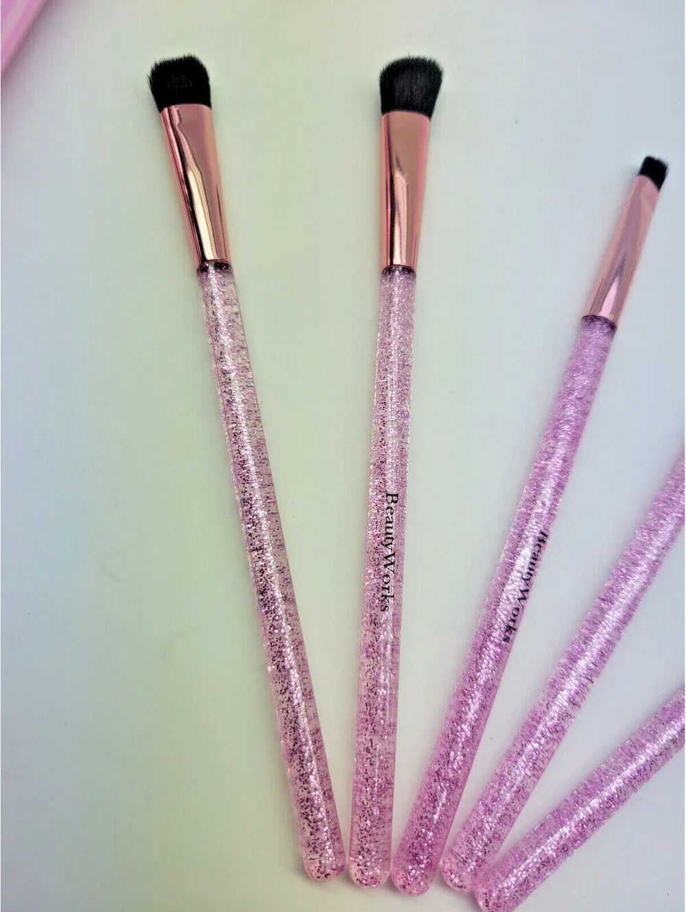 5 Pc Beautyworks NYC Makeup pink Brush Set  +   Macys 3 Pc Brush Cleaner Set